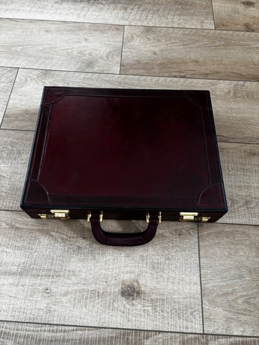 Vintage leder aktenkoffer - leder,