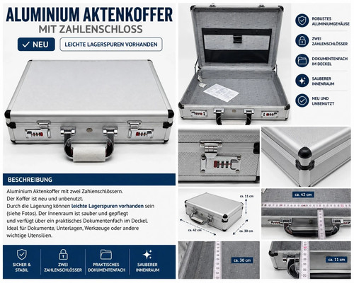 Aluminium aktenkoffer mit - aluminium,